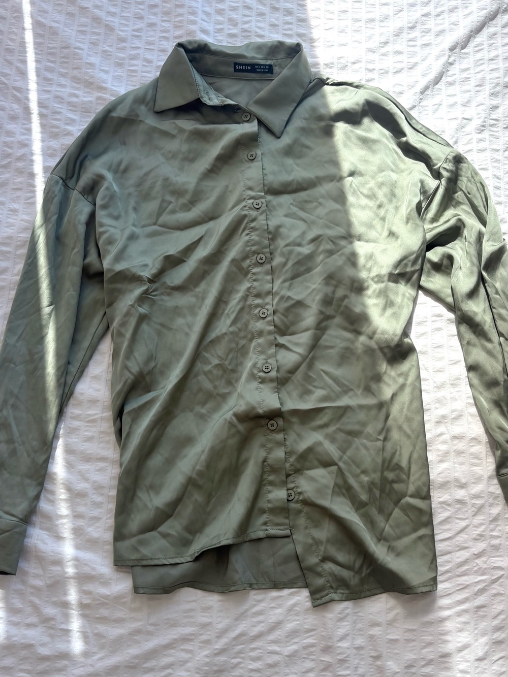 Olive Green Button-Down Shirt - Small